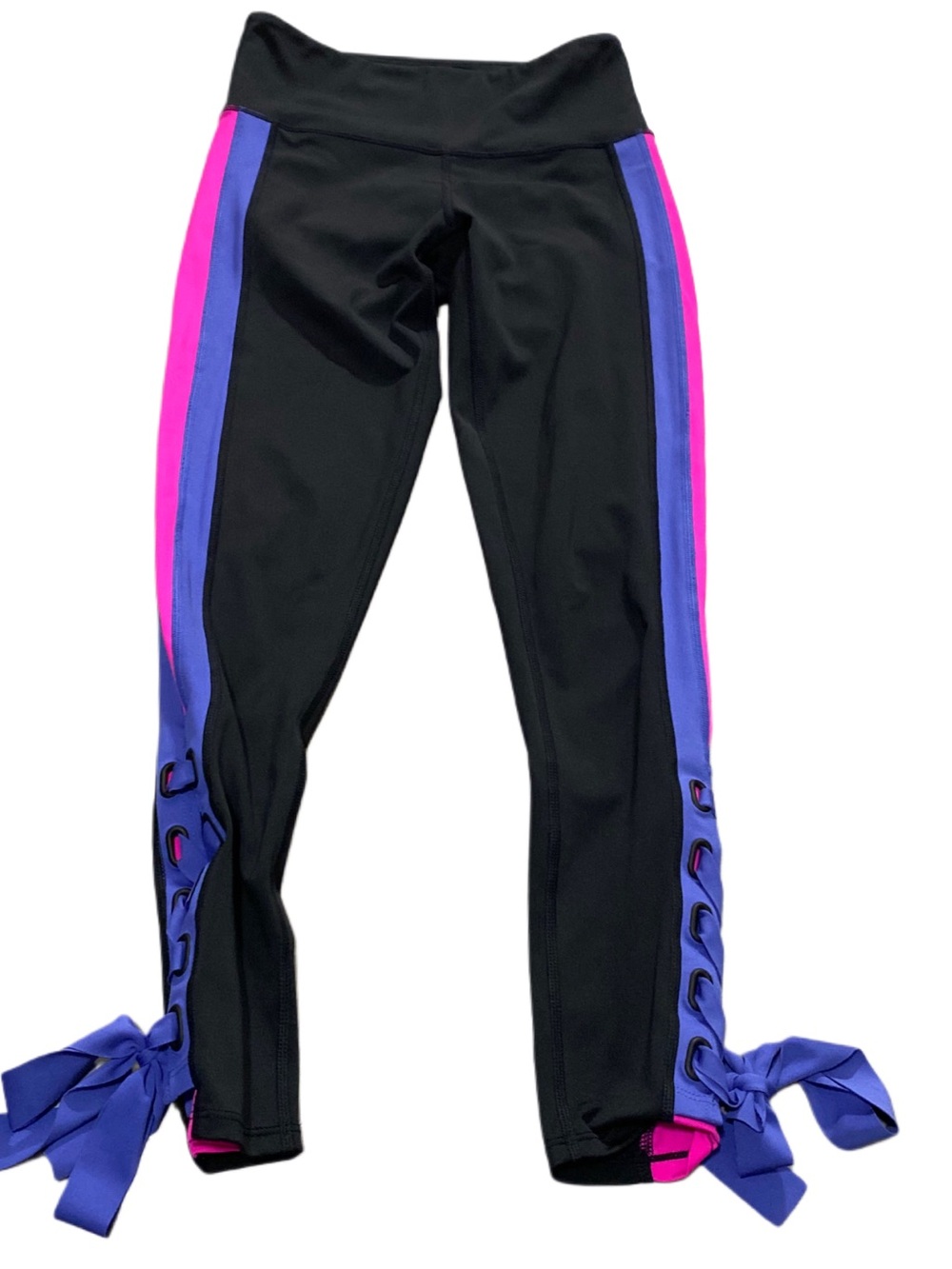 URBAN SAVAGE tie stripe legging in black pink purple XS - Picture 2 of 8